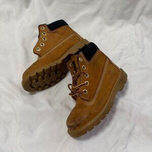 distressed kids leather timberland boots